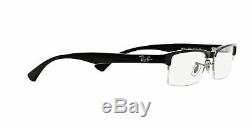 New Ray Ban RB7012 2000 Black Half Rim RX Prescription Eyeglasses Frames 53mm