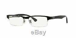 New Ray Ban RB7012 2000 Black Half Rim RX Prescription Eyeglasses Frames 53mm