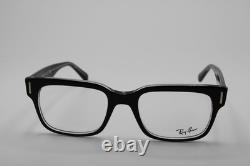 New Ray-ban Rb 5388 Jeffrey 2034 Black Clear Silver Authentic Eyeglasses 53-20