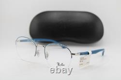 New Ray-ban Rb 6487 3145 Silver Blue Gunmetal Authentic Eyeglasses 52-20