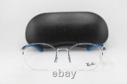 New Ray-ban Rb 6487 3145 Silver Blue Gunmetal Authentic Eyeglasses 52-20
