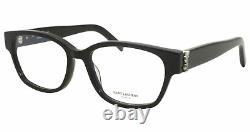 New SAINT LAURENT Paris Eyeglasses SL M35 002 52-16 Shiny Black &Silver Frames