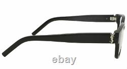 New SAINT LAURENT Paris Eyeglasses SL M35 002 52-16 Shiny Black &Silver Frames