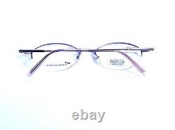 New Safilo Silver Metal Half Rim Oval Eyeglasses Italy 4088 2N2 49 18 135