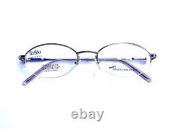 New Safilo Silver Metal Half Rim Oval Eyeglasses Italy 4088 2N2 49 18 135