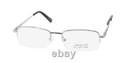 New Signature 1085 Eyewear Mens Silver Sil Rectangular Metal & Plastic Half-rim