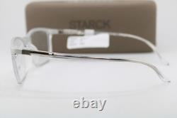 New Starck Eyes Sh2037 0002 Silver Clear Fade Authentic Eyeglasses 56-17