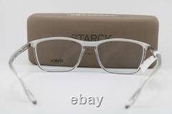 New Starck Eyes Sh2037 0002 Silver Clear Fade Authentic Eyeglasses 56-17