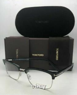 New TOM FORD Eyeglasses TF 5504 005 54-19 145 Black & Silver Clubmaster Frames