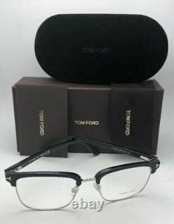 New TOM FORD Eyeglasses TF 5504 005 54-19 145 Black & Silver Clubmaster Frames