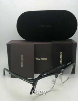 New TOM FORD Eyeglasses TF 5504 005 54-19 145 Black & Silver Clubmaster Frames