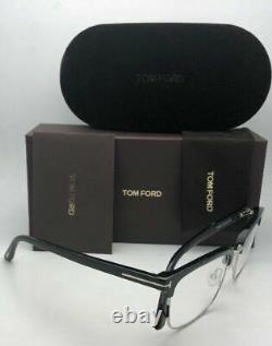 New TOM FORD Eyeglasses TF 5504 005 54-19 145 Black & Silver Clubmaster Frames