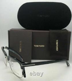 New TOM FORD Eyeglasses TF 5504 005 54-19 145 Black & Silver Clubmaster Frames