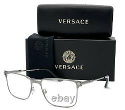 New VERSACE Rx-able Eyeglasses VE 1276 1262 55-17 145 Gunmetal Silver Frames