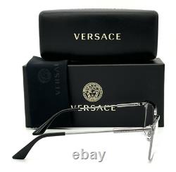 New VERSACE Rx-able Eyeglasses VE 1276 1262 55-17 145 Gunmetal Silver Frames