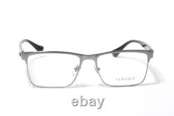 New Versace Mod. 1285 1262 Gunmetal Silver/ Black Eyeglasses 56-17 E215