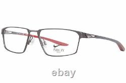 Nike 4310 073 Eyeglasses Frame Men's Satin Gunmetal/Universal Red Full Rim 55mm