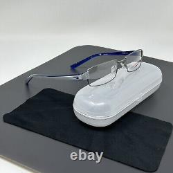 Nike Eyeglasses 8065 054 Silver and Blue Rectangular Frame 5117 145