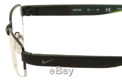 Nike Men's Eyeglasses 8165 001 Black/Green/Silver Half Rim Optical Frame 53mm