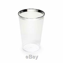 OCCASIONS 100 pcs Wedding Party Disposable Plastic tumblers/cups 10 Oz