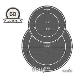 OCCASIONS 120 Plates Pack, (60 Guests) Heavyweight Premium Wedding Party Dispo