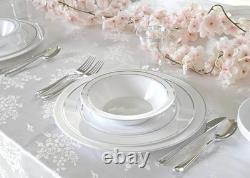 OCCASIONS 120 Plates Pack, Heavyweight Disposable Wedding Party Plastic Plate