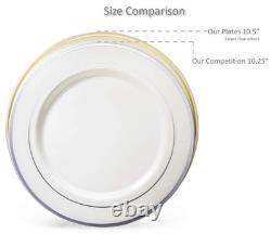 OCCASIONS 120 Plates Pack, Heavyweight Disposable Wedding Party Plastic Plate
