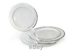 OCCASIONS 200pcs set (25 200 Piece Guest), a. White with Silver Rim