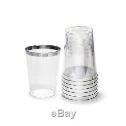 OCCASIONS 200pcs set (25 200 Piece Guest), a. White with Silver Rim