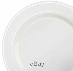 OCCASIONS 240 Plates Pack, (1. Dinner PlateA1. White & Silver Rim)