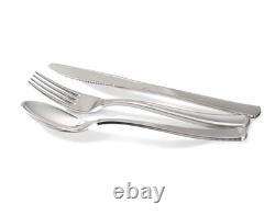 OCCASIONS 240 Plates Pack, 120 240 Pcs (120 Guest), White & Silver Rim