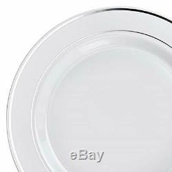 OCCASIONS 240 Plates Pack, (120 Guests) (240B1. White & Silver Rim)