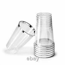 OCCASIONS 400 Piece Wedding 400 Count (14 Ounce) Tumblers Silver Rimmed