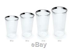 OCCASIONS 400 pcs 10 Ounce (400 Count), A1. Tumblers Silver Rimmed