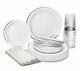 Occasions 640pcs Set 80 640 Piece (80 Guest) A1. White With Silver Rim