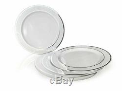 OCCASIONS 640pcs set 80 640 Piece (80 Guest)A1. White with Silver Rim