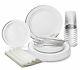 Occasions 960pcs Set 120 960 Piece (120 Guest) A1. White With Silver Rim