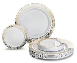 OCCASIONS Disposable Plastic Plates Set 120 x 10.25'' Dinner + 120 x