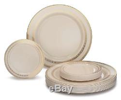 OCCASIONS Disposable Plastic Plates Set 120 x 10.25'' Dinner + 120 x