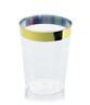 Occasions Wedding Disposable Plastic Tumbler Cups Gold Rimmed, 10 Oz