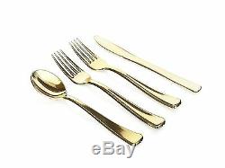 OCCASIONS Wedding Party Disposable Plastic Plates & Gold Silverware Customize