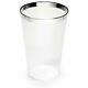 Occasions Wedding Party Disposable Plastic Tumbler Cups Silver Rimmed, 14 Oz
