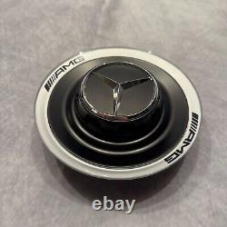 OEM BRAND NEW Mercedes AMG Wheel Center Caps A0004005700 9283 Matte Black Silver