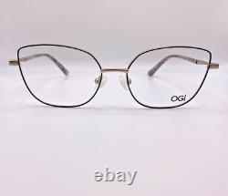 OGI Evolution 4330/102 Silver Black Metal Eyeglasses Frame 52-17-140 Cat Eye