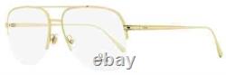 OMEGA OM 5031 032 Gold Semi Rimless Aviator Metal Eyeglasses Frame 59-15-145