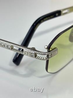 OMEGA OM0035 56-18-145 Silver Half Rim Hollow Carved Sunglasses