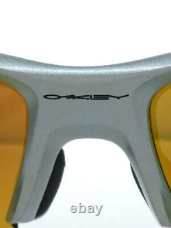 Oakley #161 Sunglasses Half Rim Plastic silver orange Flak 2.0 Japan Fit