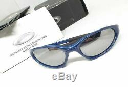 Oakley Iridium Full Rim USA Blue Frame Race Sunglasses 100% authentic -Nos