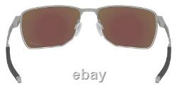 Oakley OO4142 Men Sunglasses Silver Rectangle 58mm New & Authentic