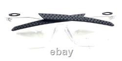 Oakley OO8055-0356 Clear Silver Gray Half Rim Wrap Sunglasses Frames 56-17 136